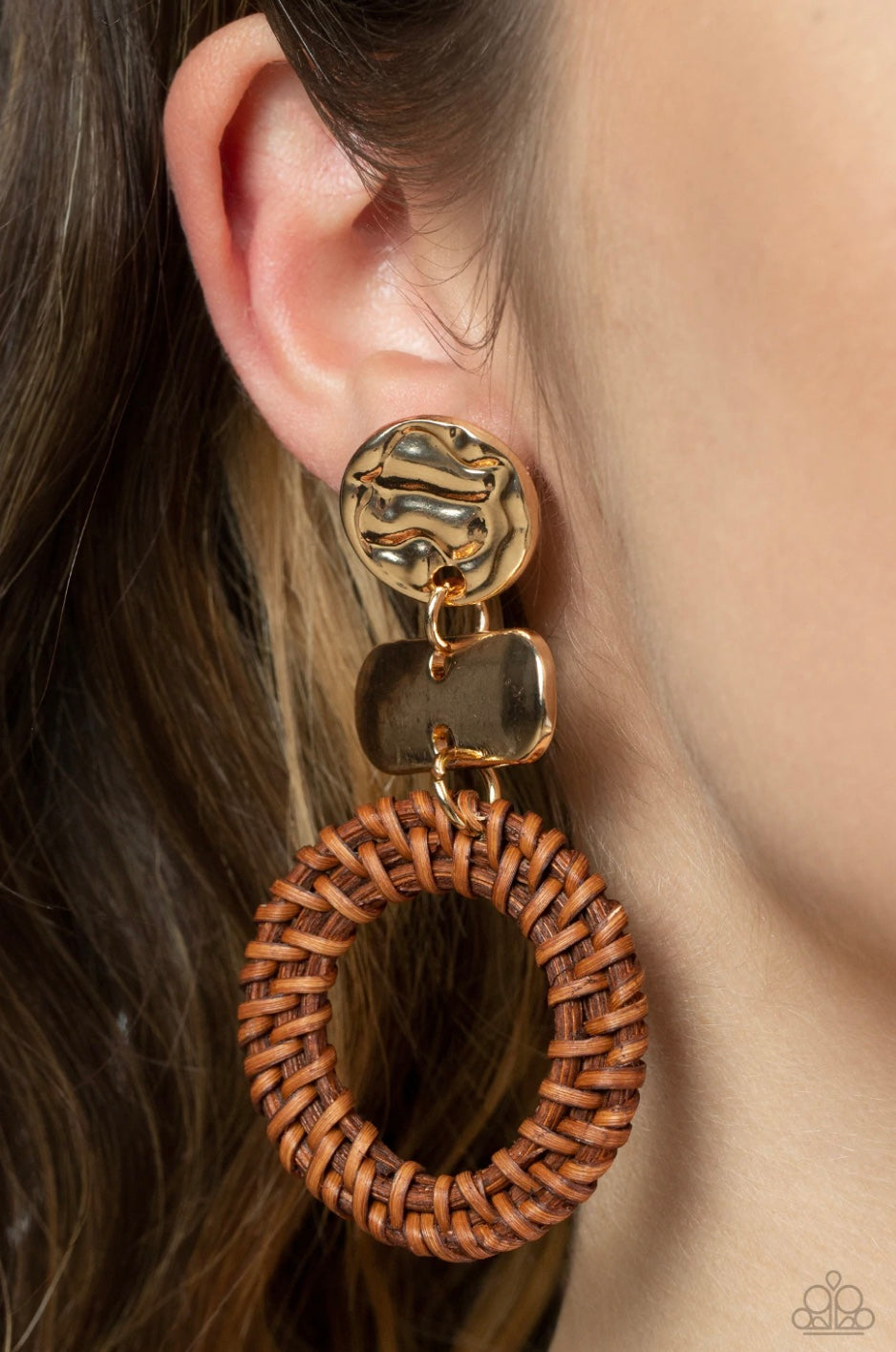 Woven Whimsicality- Gold Post Brown