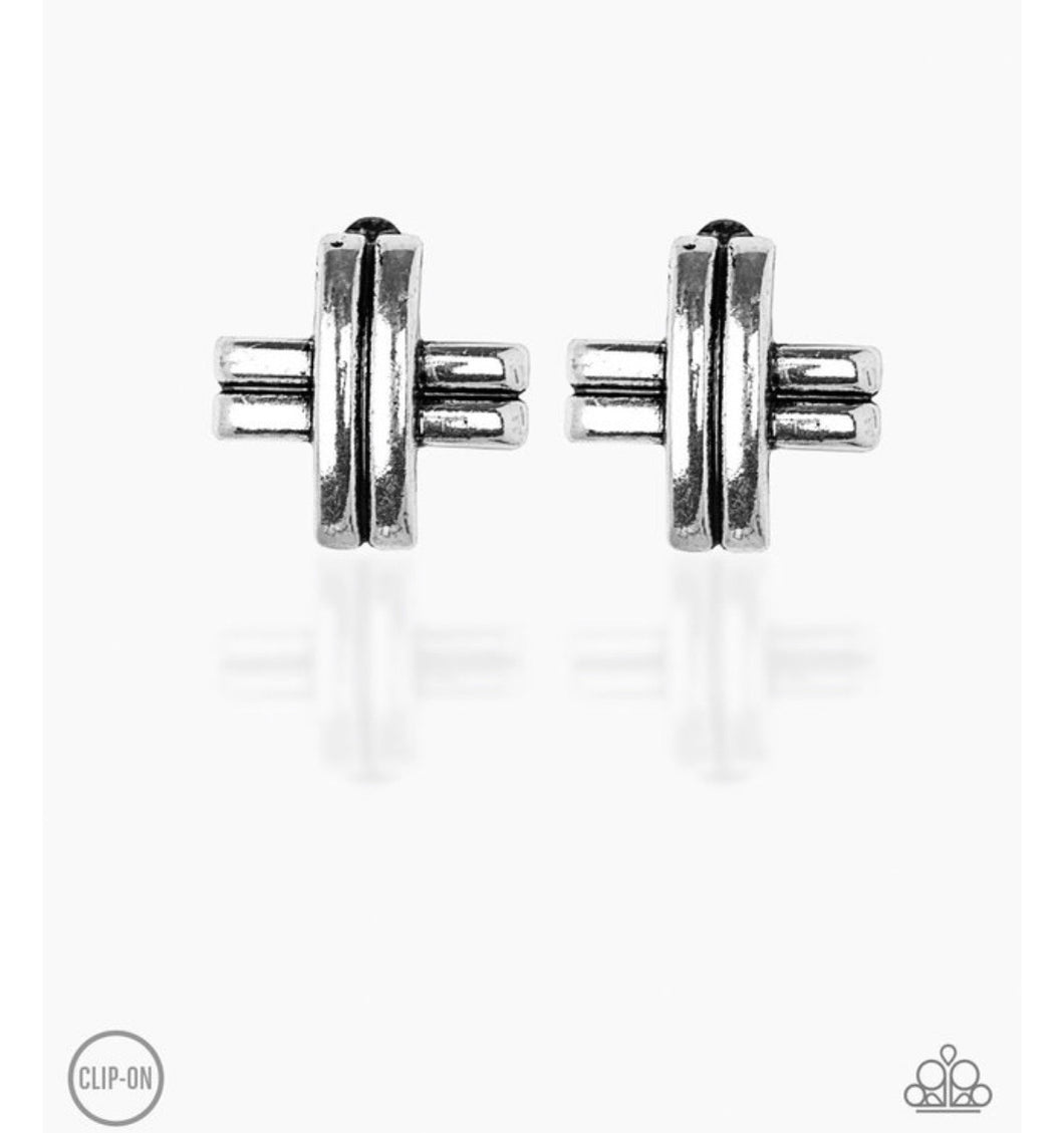 Couture Crossover- Silver  Clip-on