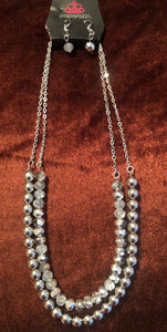 Color Of The Day-Necklace/Crystal Crush- Silver Bracelet-(Set)